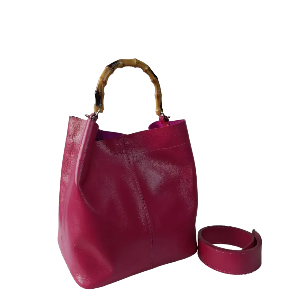 Bolso en cuero para mujer Claire fucsia