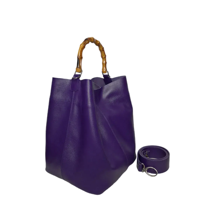 Claire women's leather bag in purple