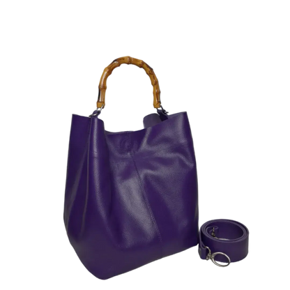 Claire women's leather bag in purple