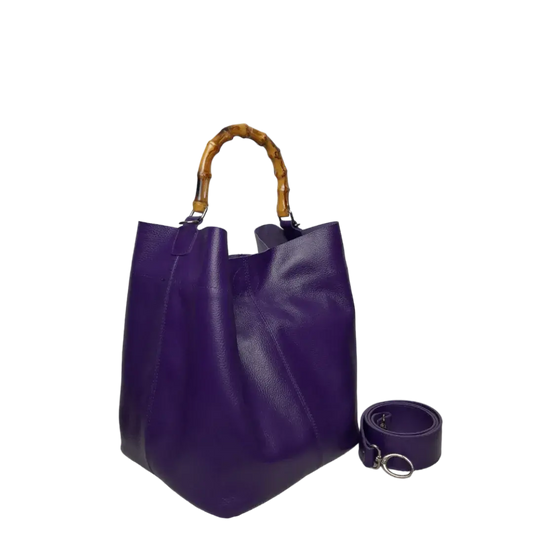 Claire women's leather bag in purple