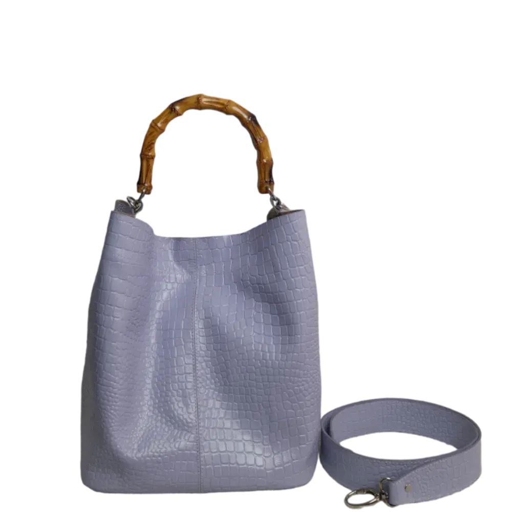 Bolso en cuero para mujer Claire reptil lila