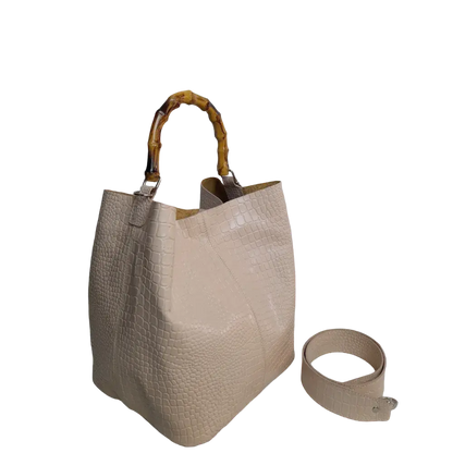 Bolso en cuero para mujer Claire reptil nude