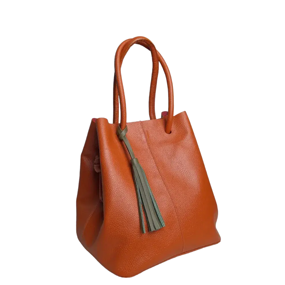 Bolso en cuero para mujer Brigitte Naranja