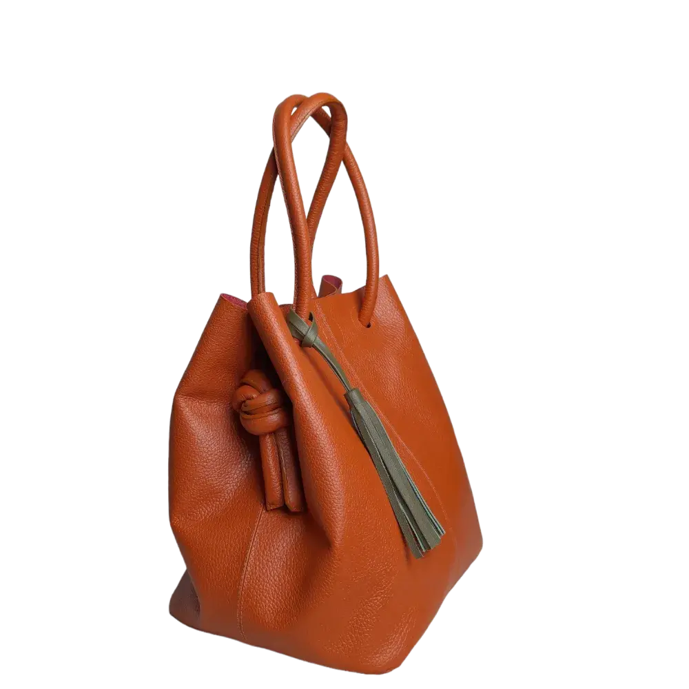 Bolso en cuero para mujer Brigitte Naranja