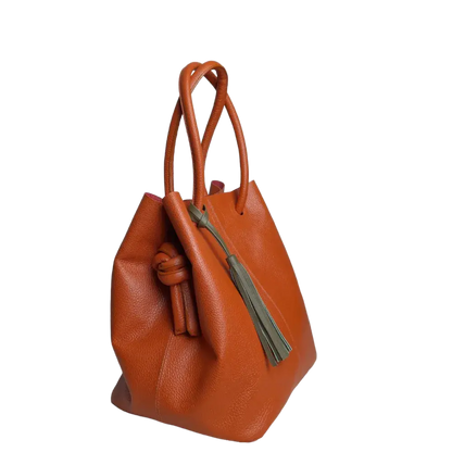 Bolso en cuero para mujer Brigitte Naranja