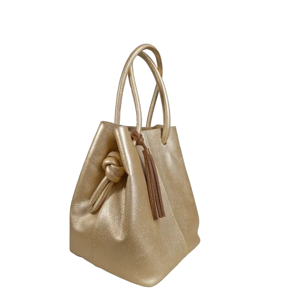 Bolso en cuero para mujer Brigitte Oro