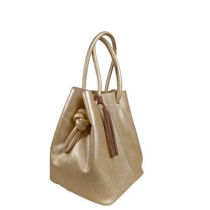 Bolso en cuero para mujer Brigitte Oro