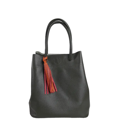 Bolso en cuero para mujer Brigitte Verde aceituna