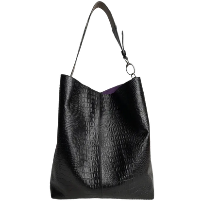 Bolso en cuero para mujer Serenity Reptil negro