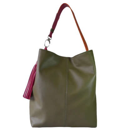 Bolso en cuero para mujer Serenity Verde aceituna