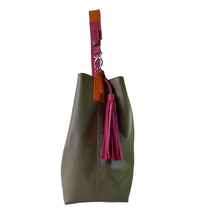 Bolso en cuero para mujer Serenity Verde aceituna