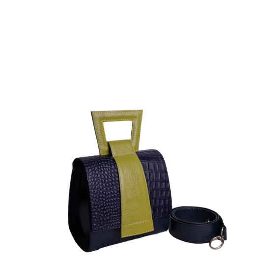 Bolso en cuero para mujer Clara Glavial azul oscuro