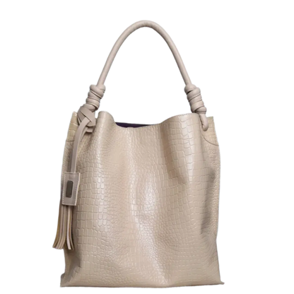 Bolso en cuero para mujer Fernanda reptil nude