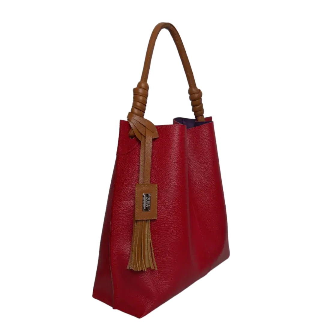 Bolso en cuero para mujer Fernanda rojo