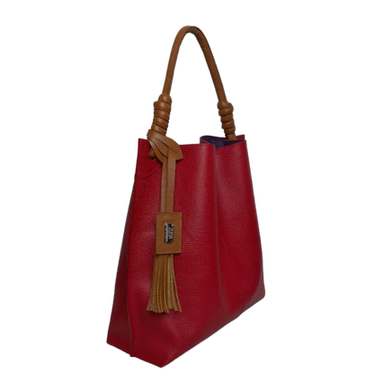 Bolso en cuero para mujer Fernanda rojo