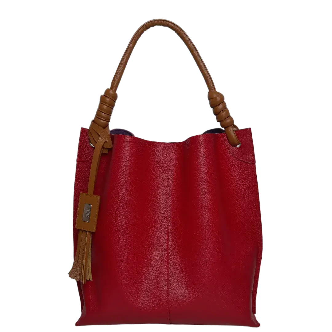 Bolso en cuero para mujer Fernanda rojo