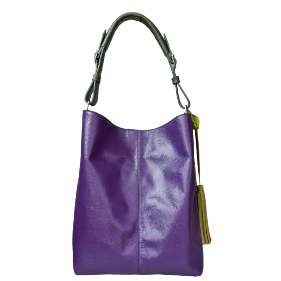 Bolso en cuero para mujer Greta morado