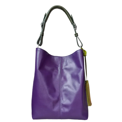 Bolso en cuero para mujer Greta morado