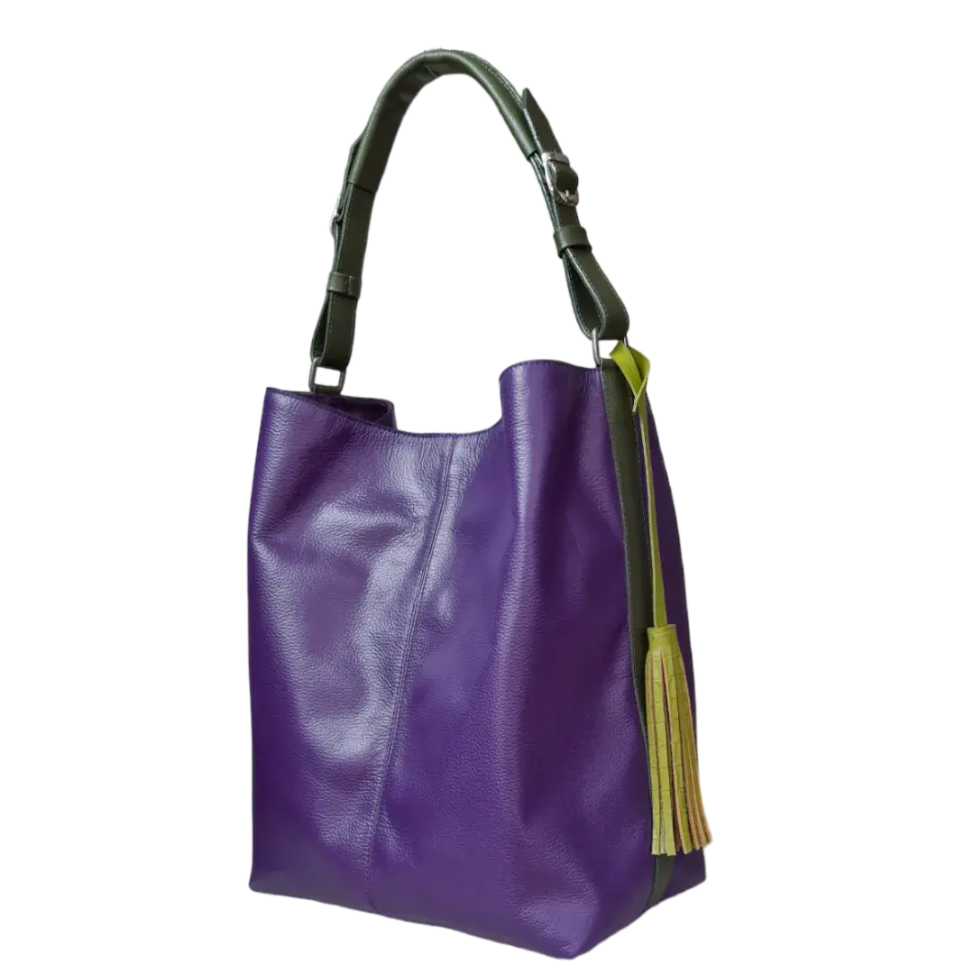 Bolso en cuero para mujer Greta morado