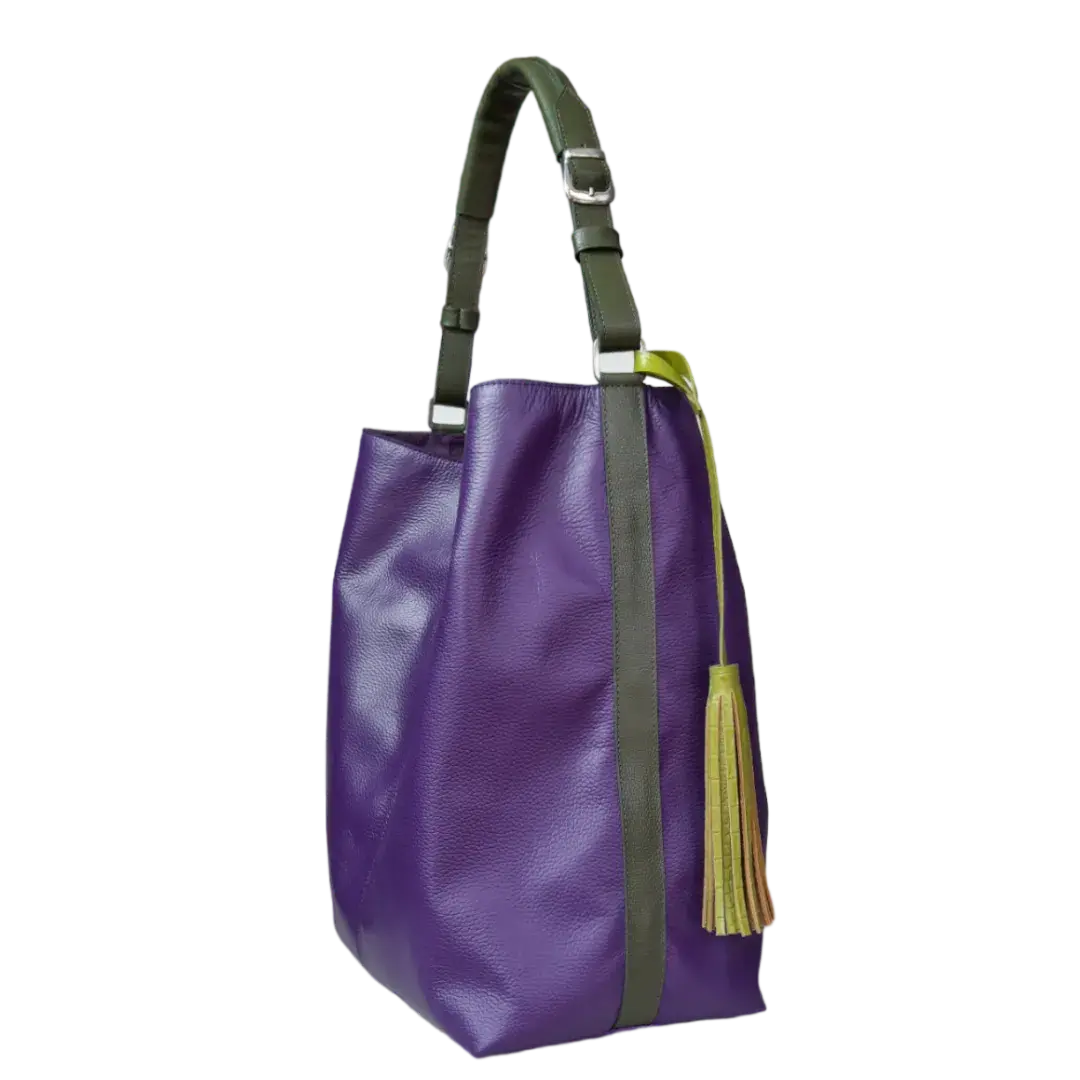 Bolso en cuero para mujer Greta morado