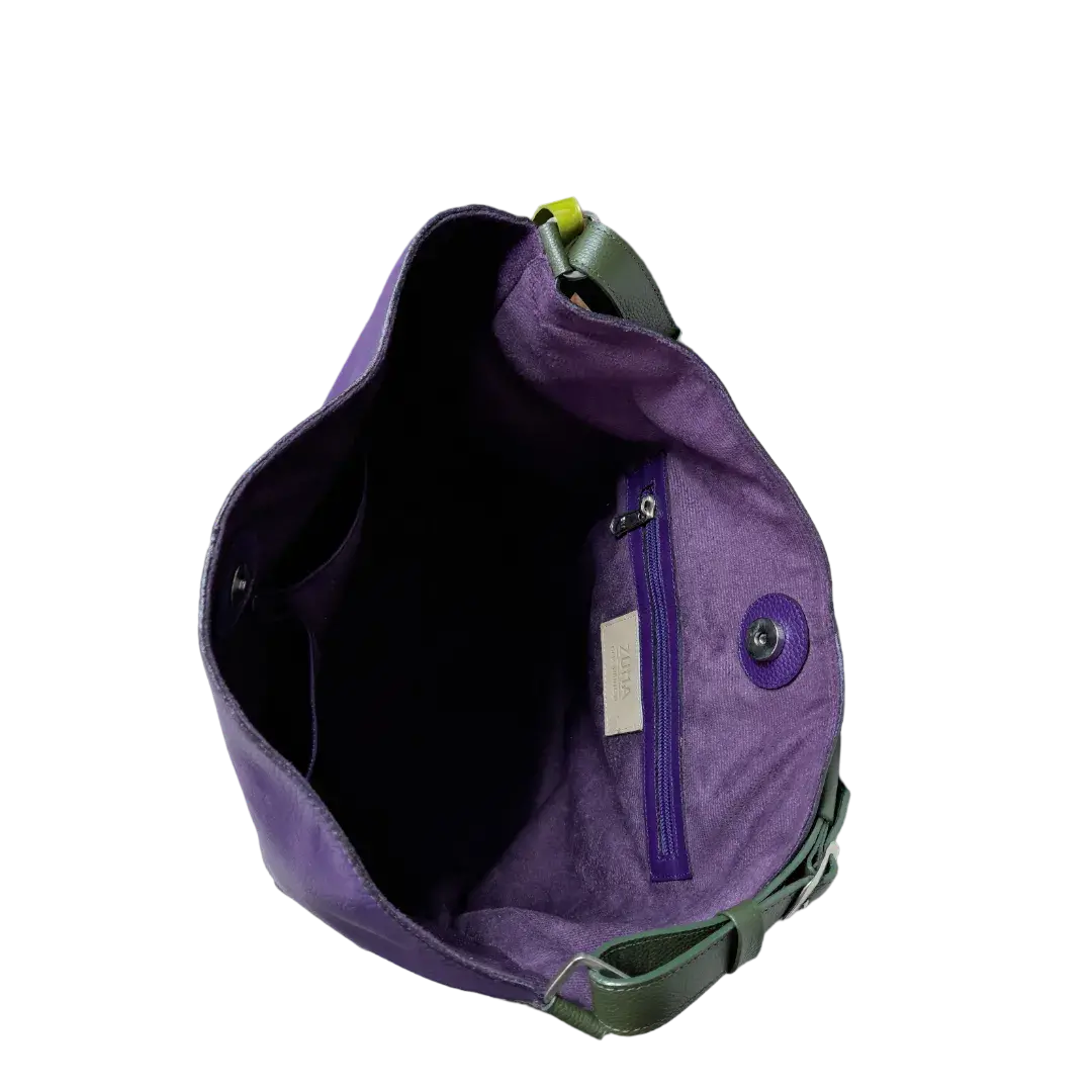 Bolso en cuero para mujer Greta morado