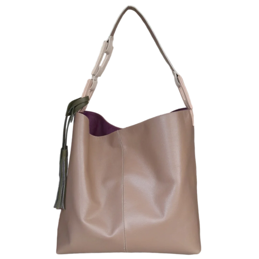 Bolso en cuero para mujer Valentina Taupe