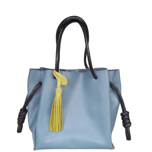 Sofia women's leather bag in light blue