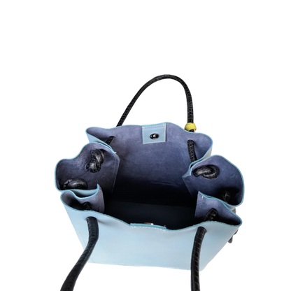 Bolso en cuero para mujer Sofia azul celeste