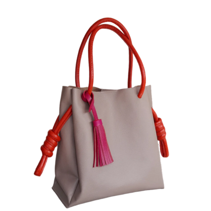 Sofia taupe leather bag for women