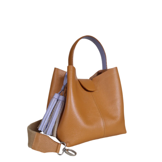 Lucia small leather bag for women in honey color