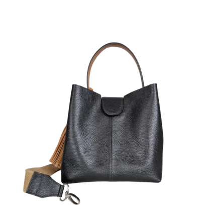 Lucia small leather bag for women in black