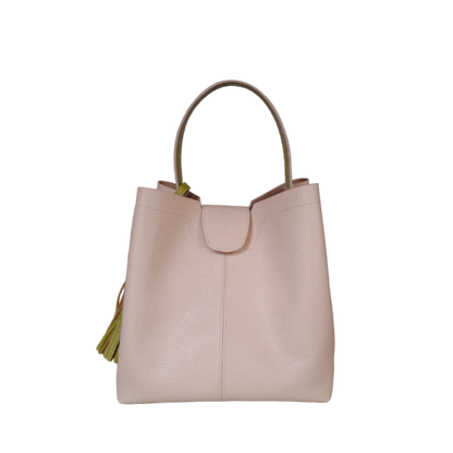 Lucia nude leather small bag for women