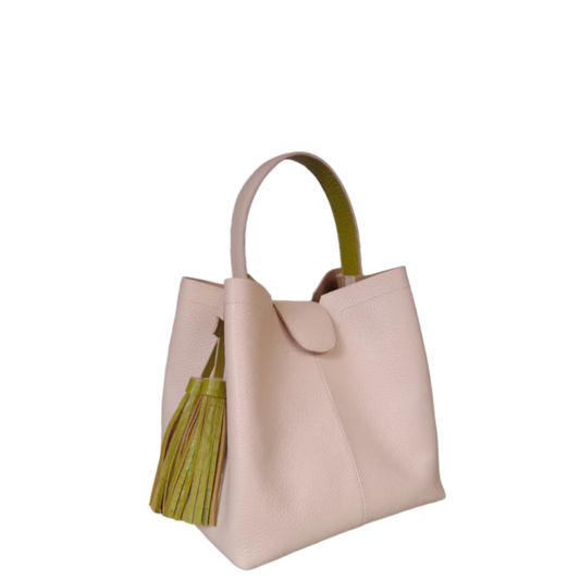 Bolso pequeño en cuero para mujer Lucia nude