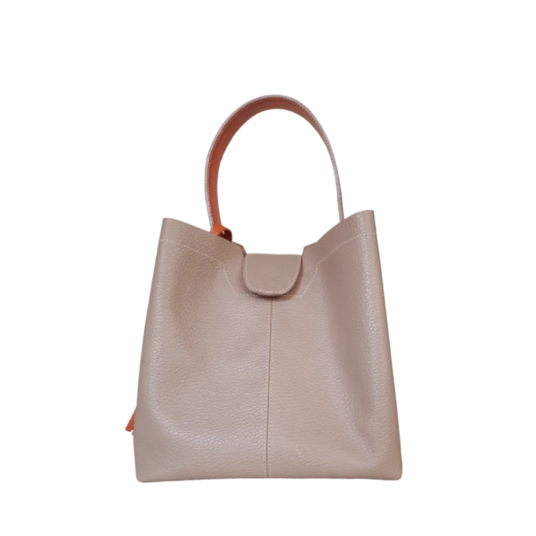 Lucia taupe small leather bag for women