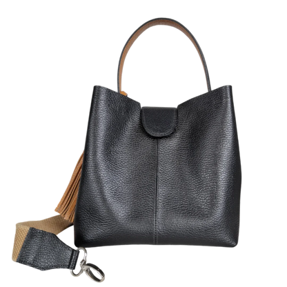 Camila large leather bag for women in black