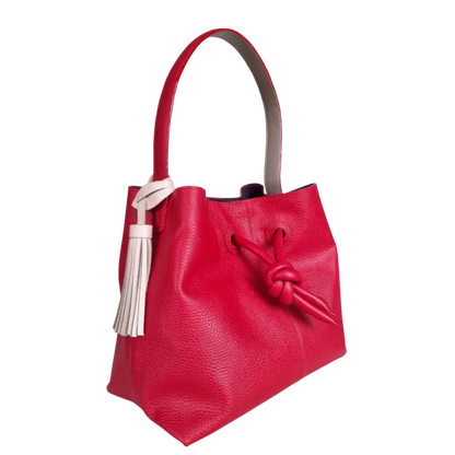 Bianca women's leather bag in red