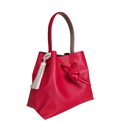 Bianca women's leather bag in red