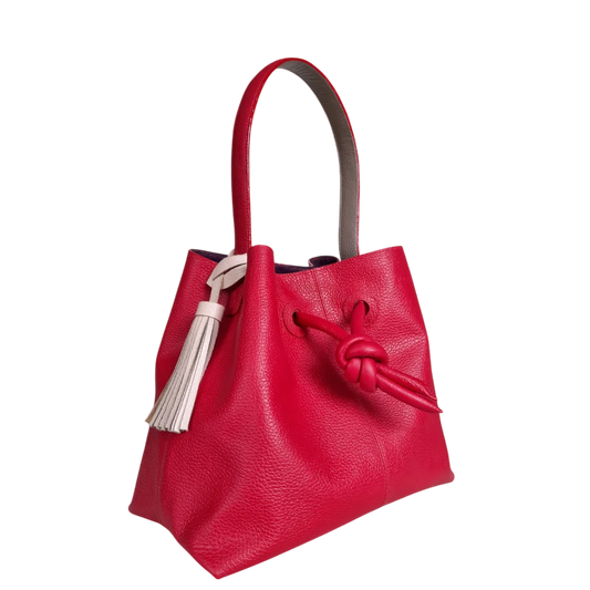 Bianca women's leather bag in red