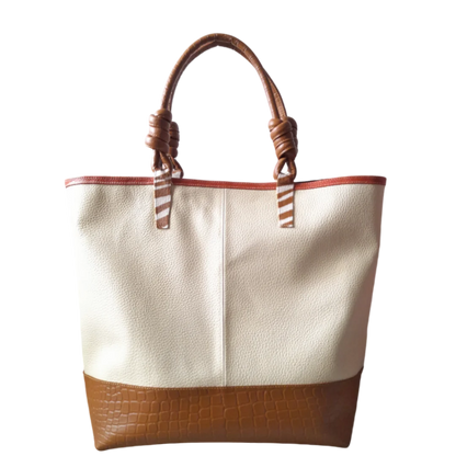 Luna women's leather bag in talcum color