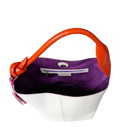 Bolso en cuero para mujer Beatrice color talco